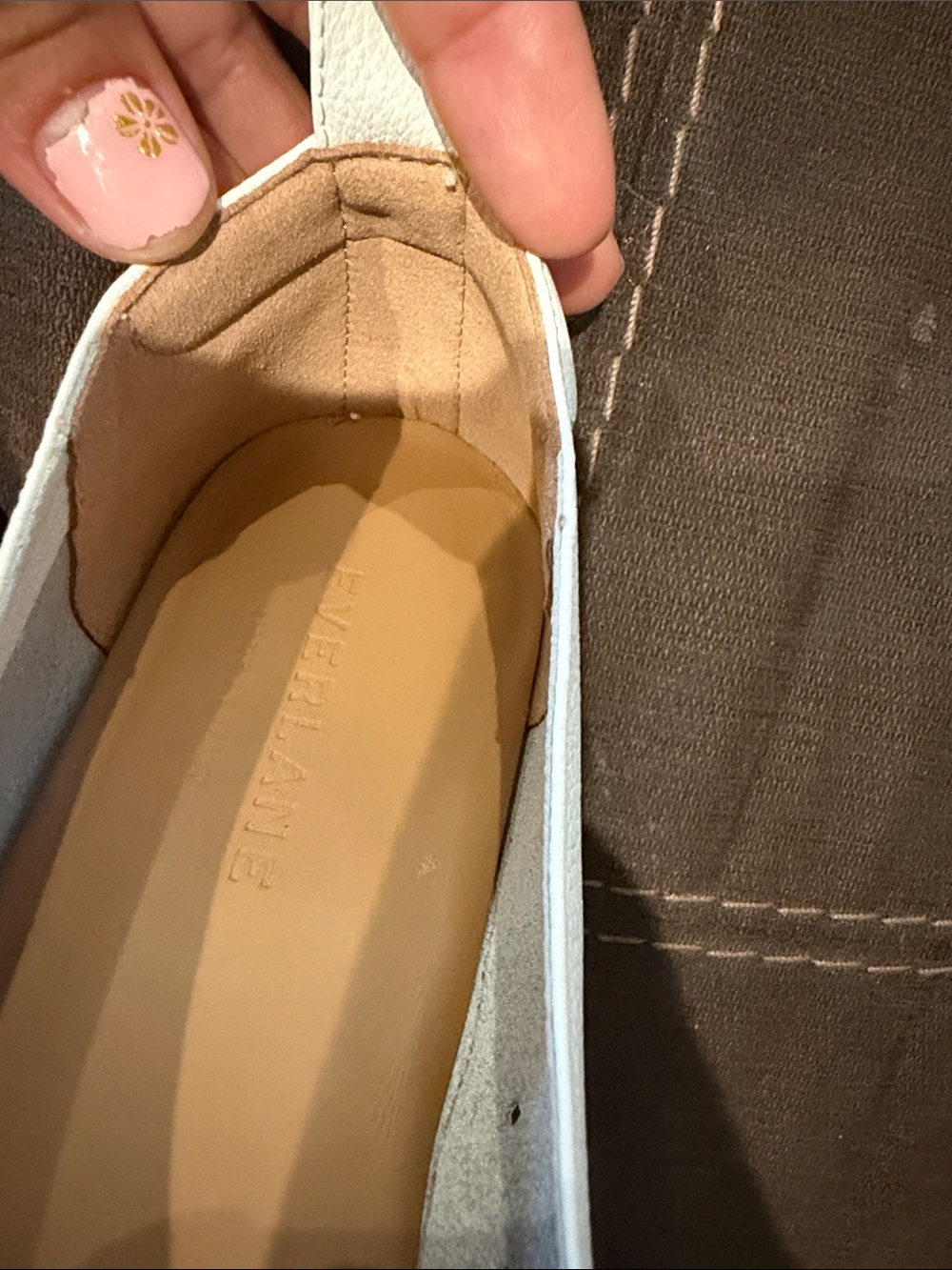 Everlane White Pebbled Leather Slip-On Flats - Picture 9 of 9